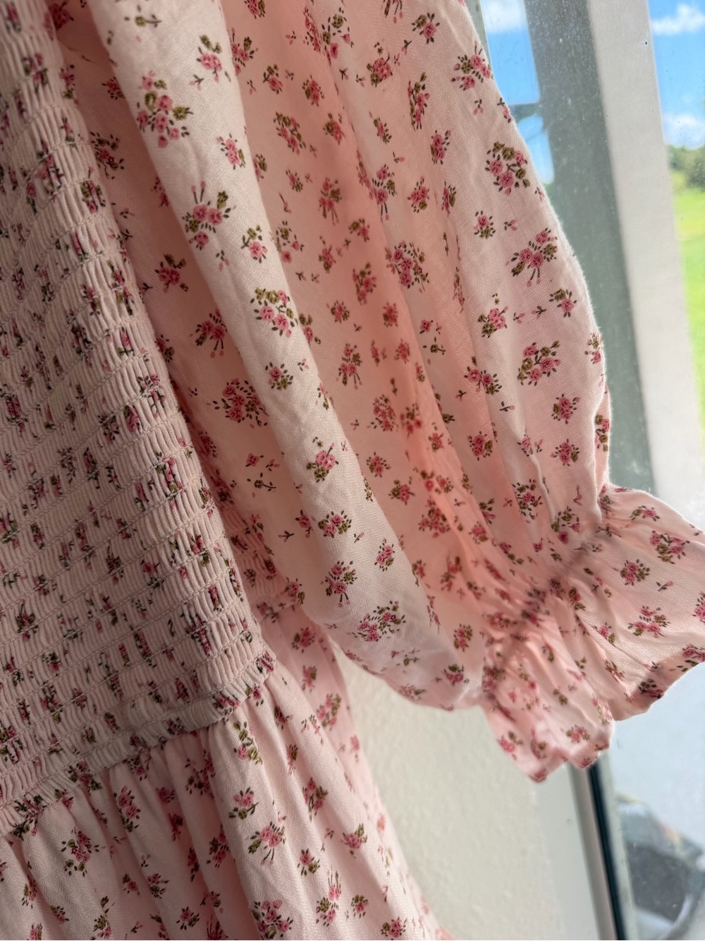 Ivy City Co Pink Floral Smocked Midi Dress - Picture 12 of 16